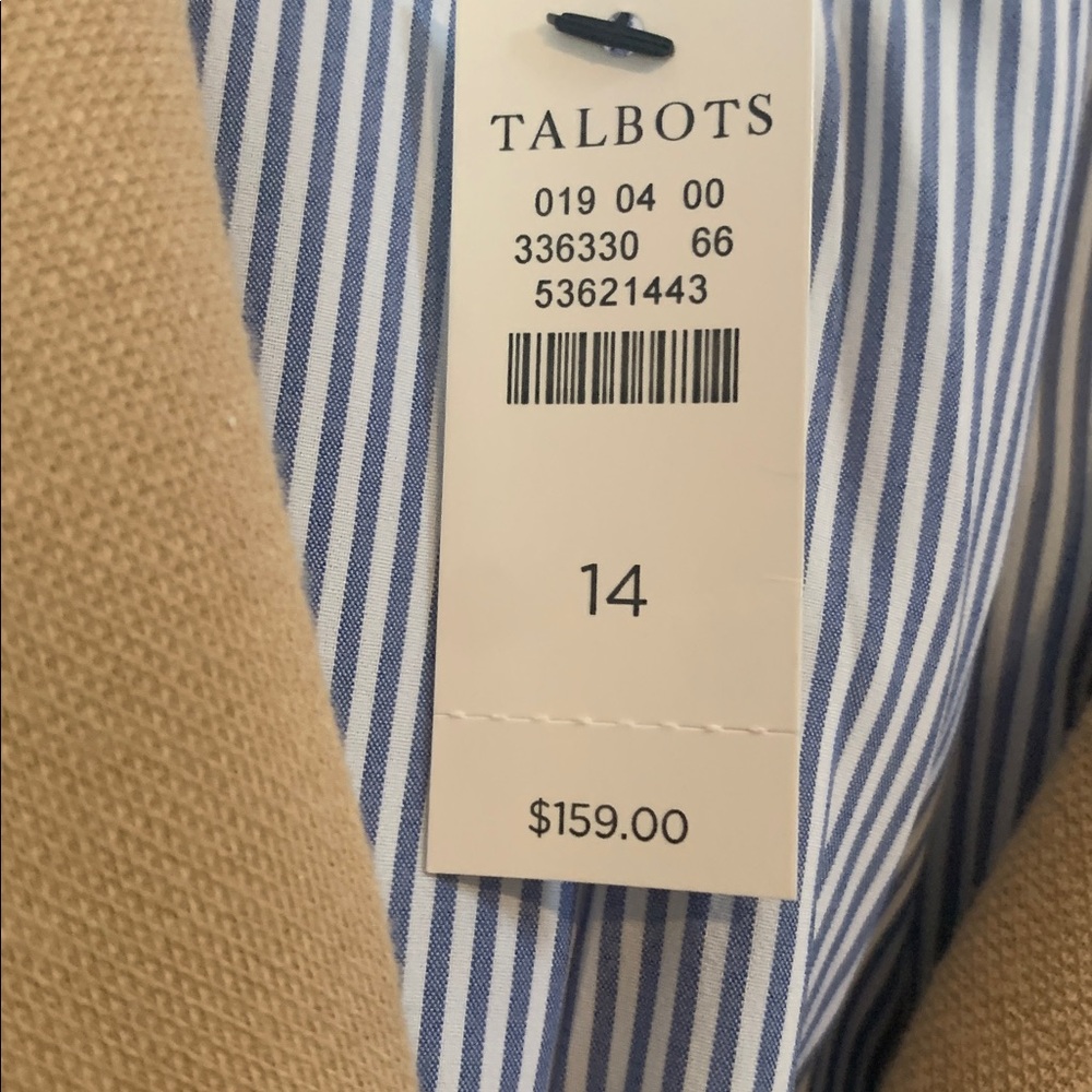 Talbots Camel Aberdeen  Blazer with Pockets NWT Size 14 Tan 75% Cotton - Picture 3 of 13
